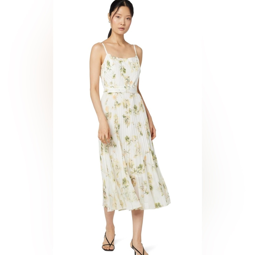 Club Monaco Floral Maxi Dress in Cream and Green